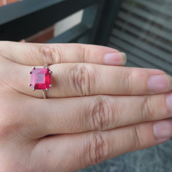 Magnificent Natural Raspberry Pink Ruby In Sterling Silver Ring, 4.65ct. - Picture 14 of 14